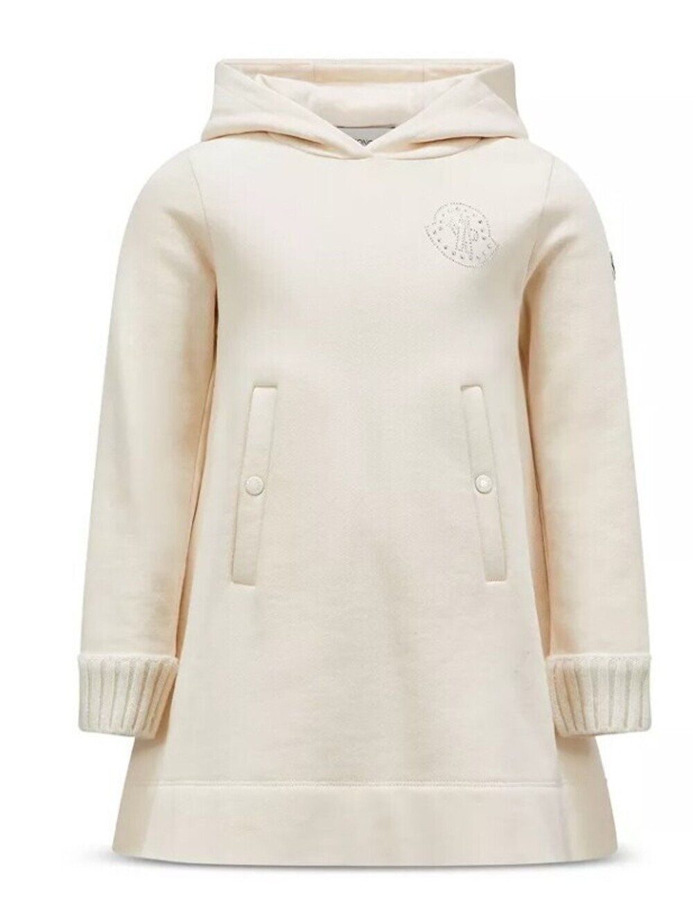 Moncler Girls' Hooded Dress - Big Kid $550 ivory cream